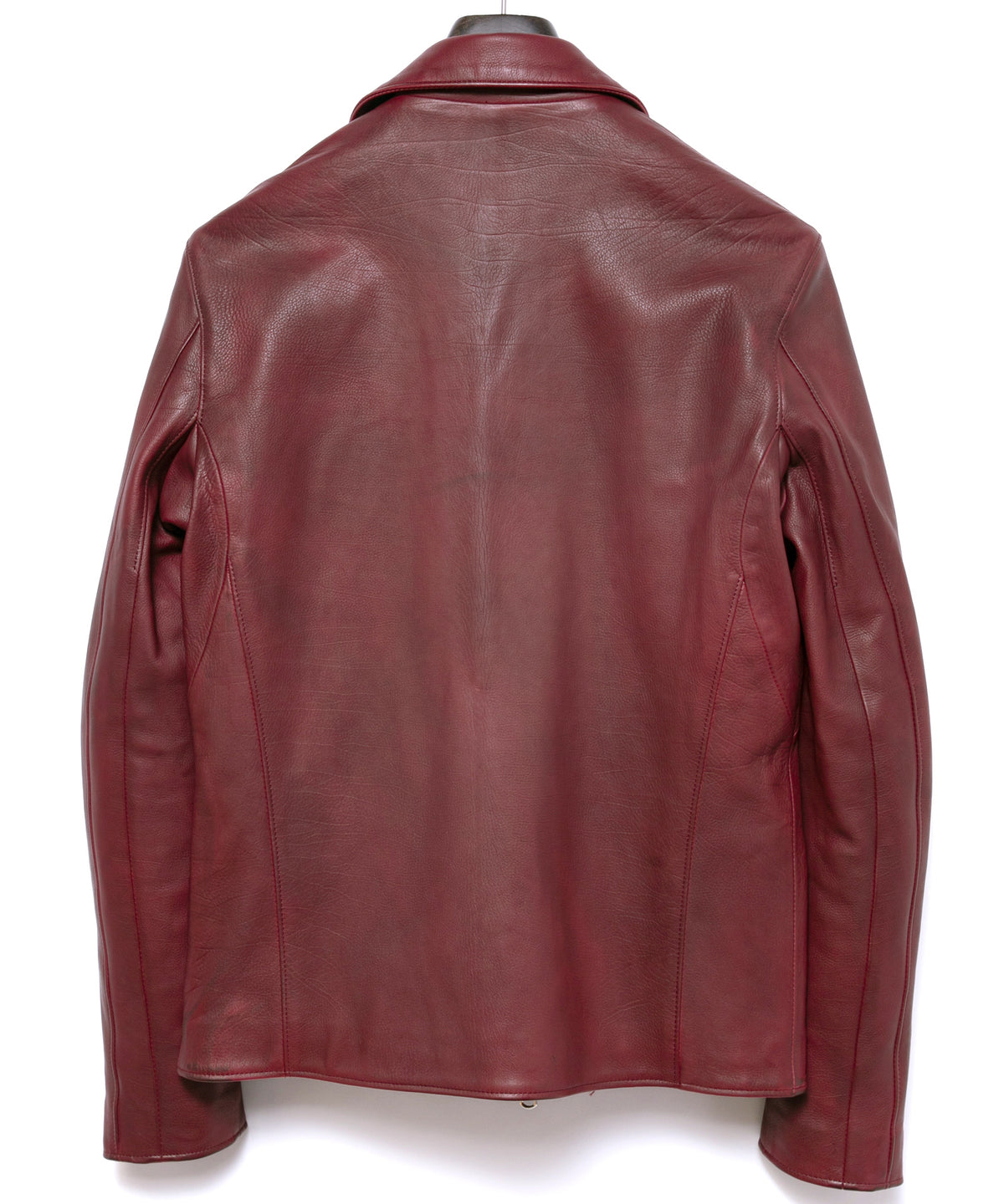 ハイブリッド タンニン鞣し カーフスキン Burning Dyed（燃焼製品染め）KAI ダブルライダースジャケット- BURN RED