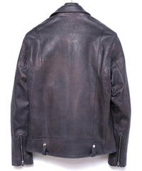 Hybrid Vegetable Tanned Calfskin Garment Burning Dyed HI-FLYER Grande Fit Double Riders - GRAPHITE GRAY