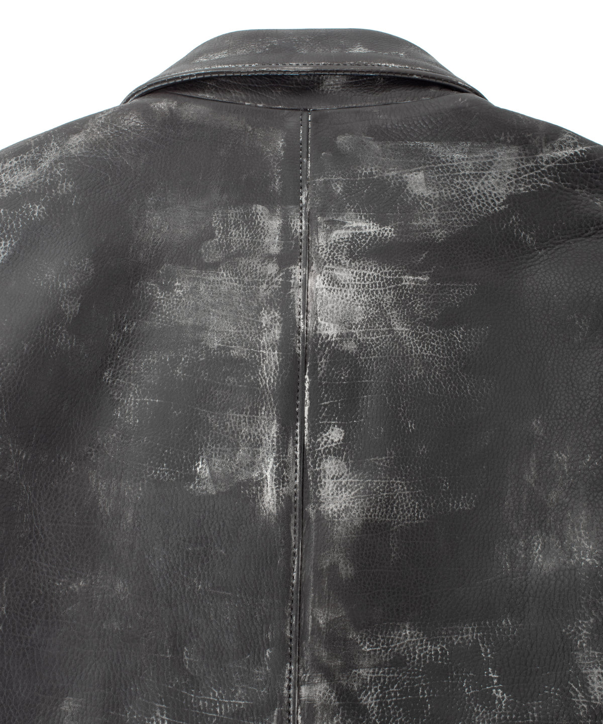 Hybrid Vegetable Tanned Calf Skin Garment Burning Dyed Double Riders - BLACK SNOW