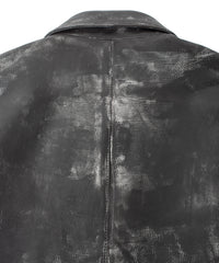 Hybrid Vegetable Tanned Calf Skin Garment Burning Dyed Double Riders - BLACK SNOW