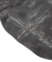 Hybrid Vegetable Tanned Calf Skin Garment Burning Dyed Double Riders - BLACK SNOW