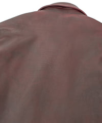 ハイブリッド タンニン鞣し カーフスキン Burning Dyed（燃焼製品染め）BIRD MAN ダブルライダースジャケット - BURN RED