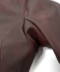 ハイブリッド タンニン鞣し カーフスキン Burning Dyed（燃焼製品染め）BIRD MAN ダブルライダースジャケット - BURN RED