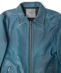 Hybrid Vegetable Tanned Calf Skin Garment Burning Dyed Single Riders - Dark Viridian