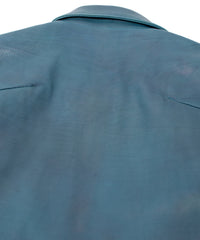 Hybrid Vegetable Tanned Calf Skin Garment Burning Dyed Single Riders - Dark Viridian