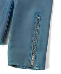 Hybrid Vegetable Tanned Calf Skin Garment Burning Dyed Single Riders - Dark Viridian