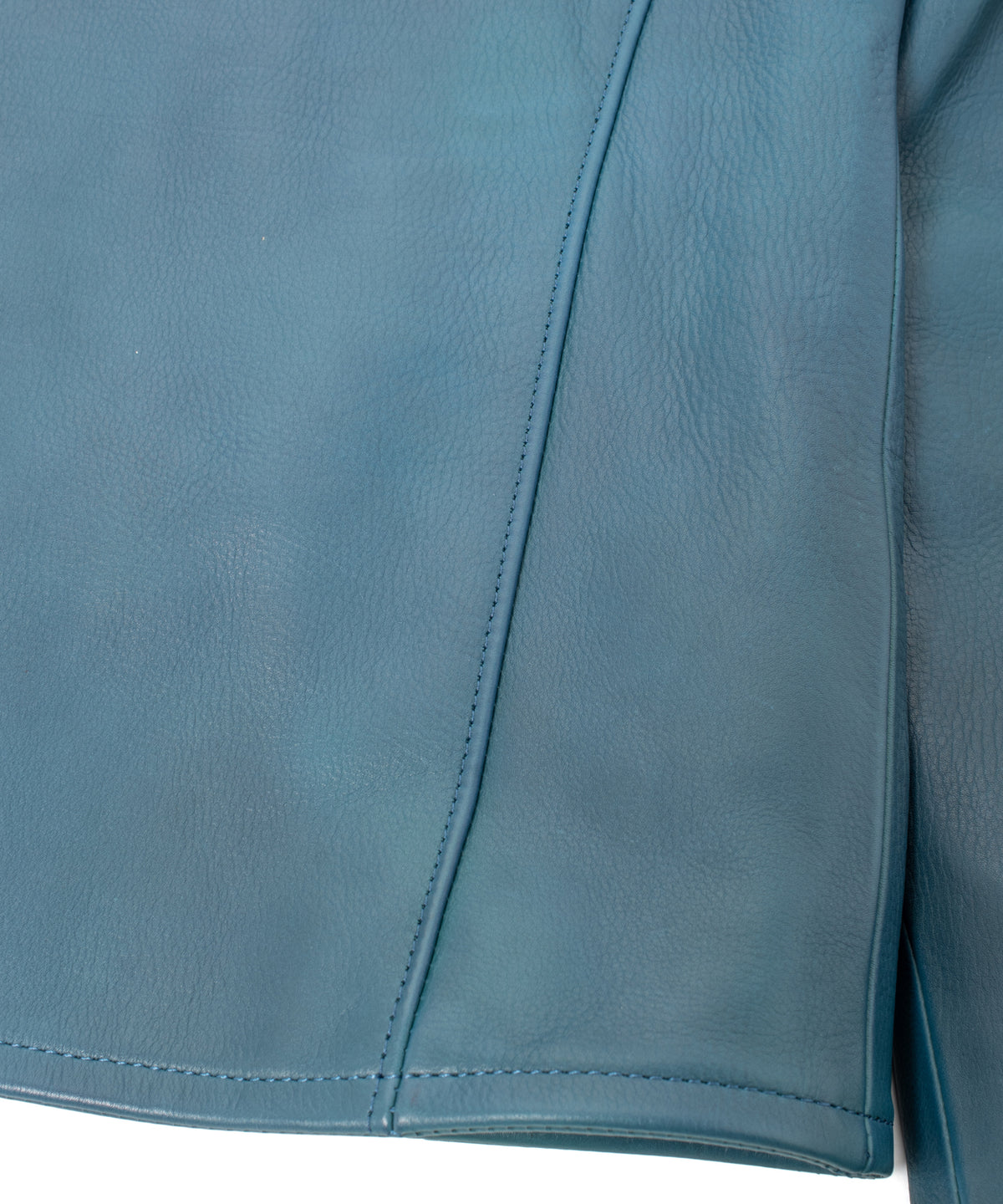 Hybrid Vegetable Tanned Calf Skin Garment Burning Dyed Single Riders - Dark Viridian
