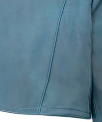 Hybrid Vegetable Tanned Calf Skin Garment Burning Dyed Single Riders - Dark Viridian