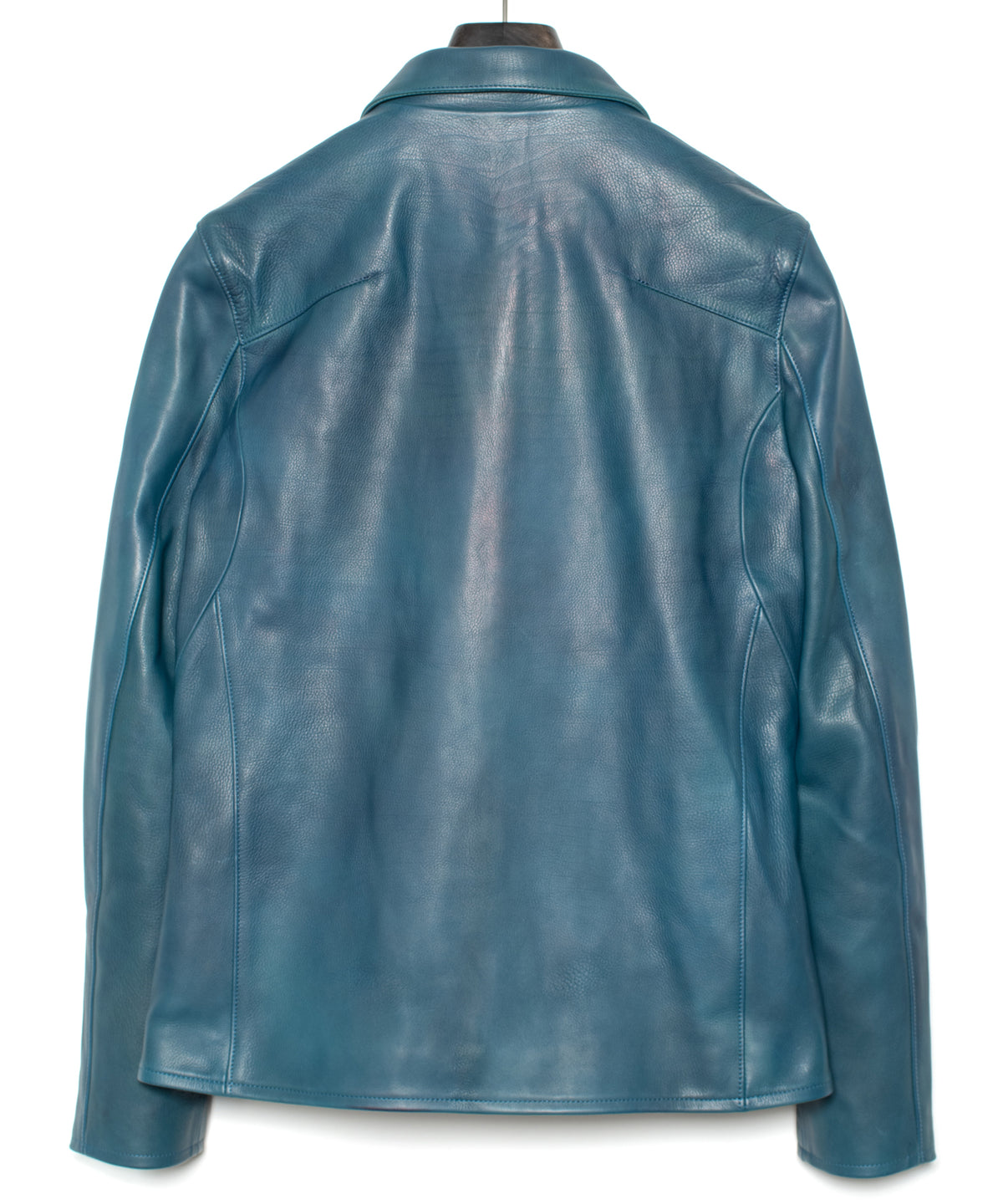 Hybrid Vegetable Tanned Calf Skin Garment Burning Dyed Single Riders - Dark Viridian