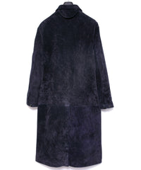 ジャパン カーフスエード ROY バイカーロングコート - DARK PURPLE