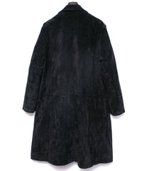 ジャパン カーフスエード RUTH チェスター ロングコート - BLACK