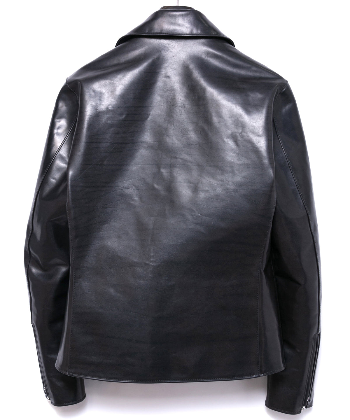 フルベジタブルタンニン鞣し ダブルショルダー TRIGGER ダブルライダースジャケット - BLACK