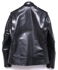 フルベジタブルタンニン鞣し ダブルショルダー JOEY ダブルライダースジャケット - BLACK