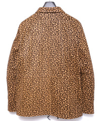 Leopard Flock Printed Pig Suede B.STAR Coach Jacket - BROWN LEOPARD