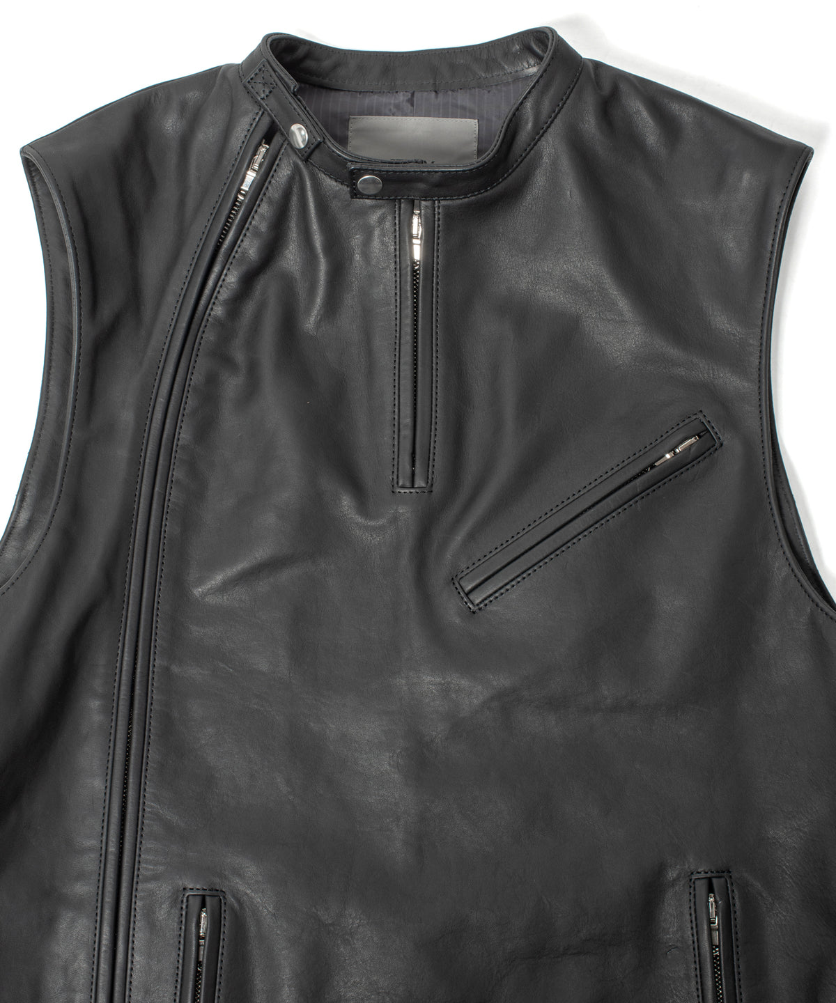 Japanese Full Tanned Oil Steer Hide Vest - Black