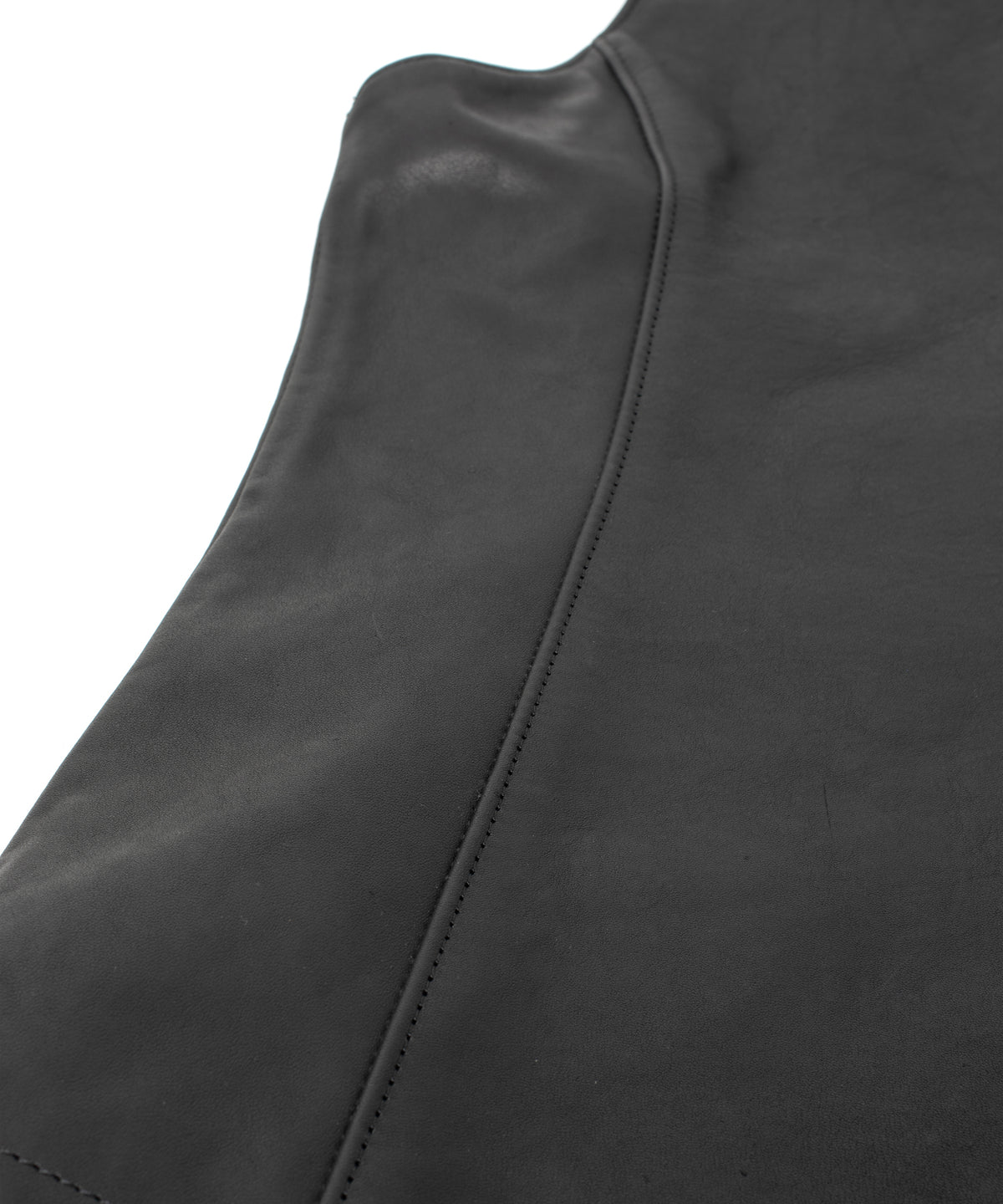 Japanese Full Tanned Oil Steer Hide Vest - Black