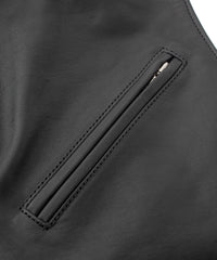 Japanese Full Tanned Oil Steer Hide Vest - Black