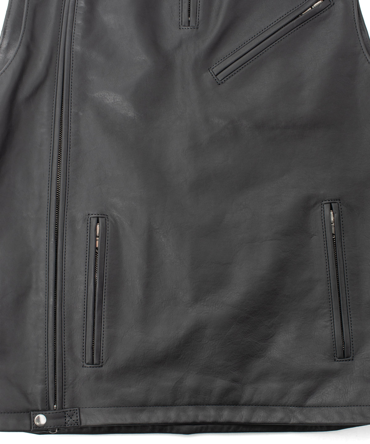 Japanese Full Tanned Oil Steer Hide Vest - Black