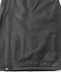 Japanese Full Tanned Oil Steer Hide Vest - Black