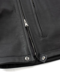Japanese Full Tanned Oil Steer Hide Vest - Black