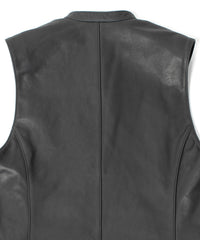 Japanese Full Tanned Oil Steer Hide Vest - Black