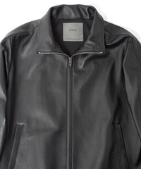 Spanish Entrefino Lamb Skin Track Jacket - Black