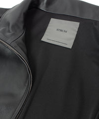 Spanish Entrefino Lamb Skin Track Jacket - Black