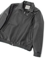 Spanish Entrefino Lamb Skin Track Jacket - Black