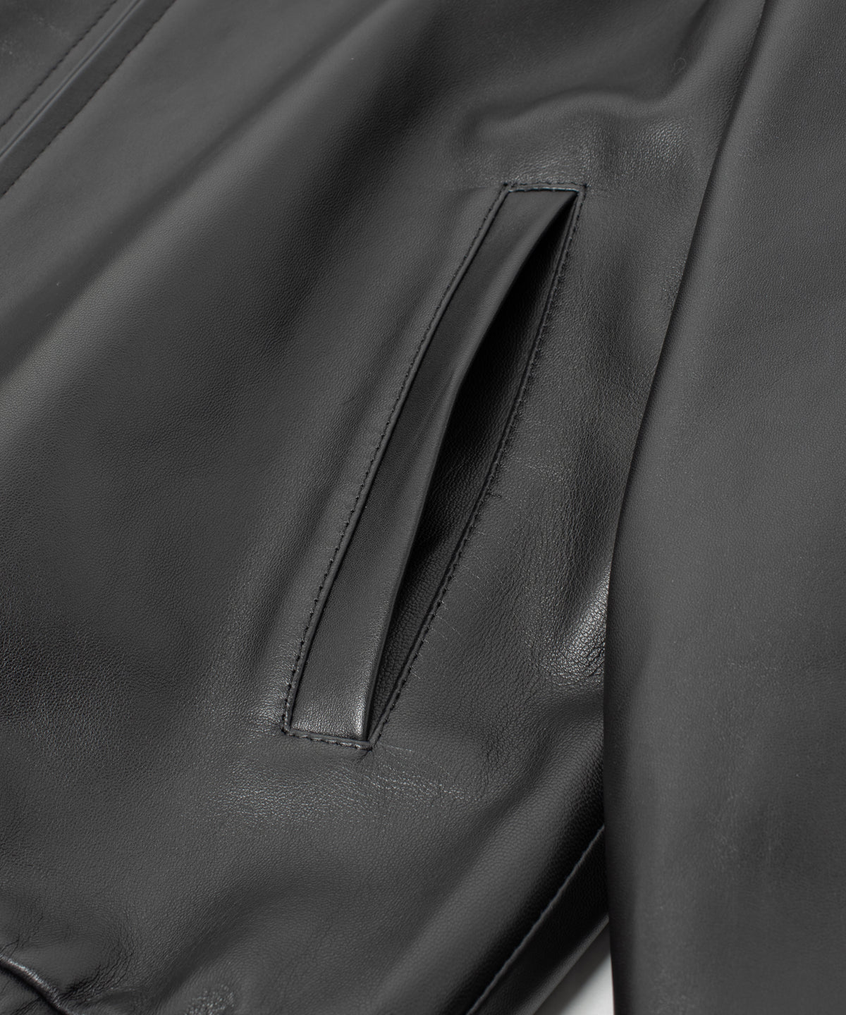 Spanish Entrefino Lamb Skin Track Jacket - Black