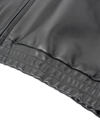 Spanish Entrefino Lamb Skin Track Jacket - Black