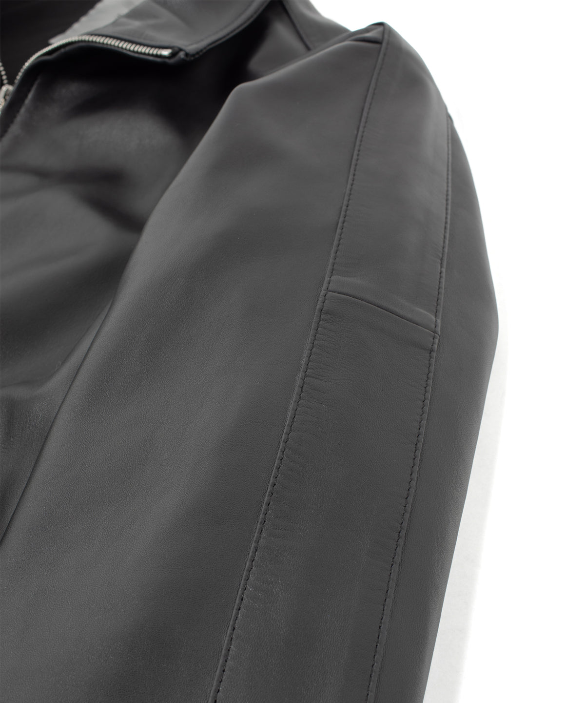 Spanish Entrefino Lamb Skin Track Jacket - Black