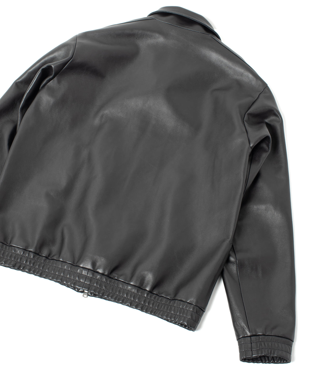 Spanish Entrefino Lamb Skin Track Jacket - Black