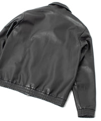 Spanish Entrefino Lamb Skin Track Jacket - Black