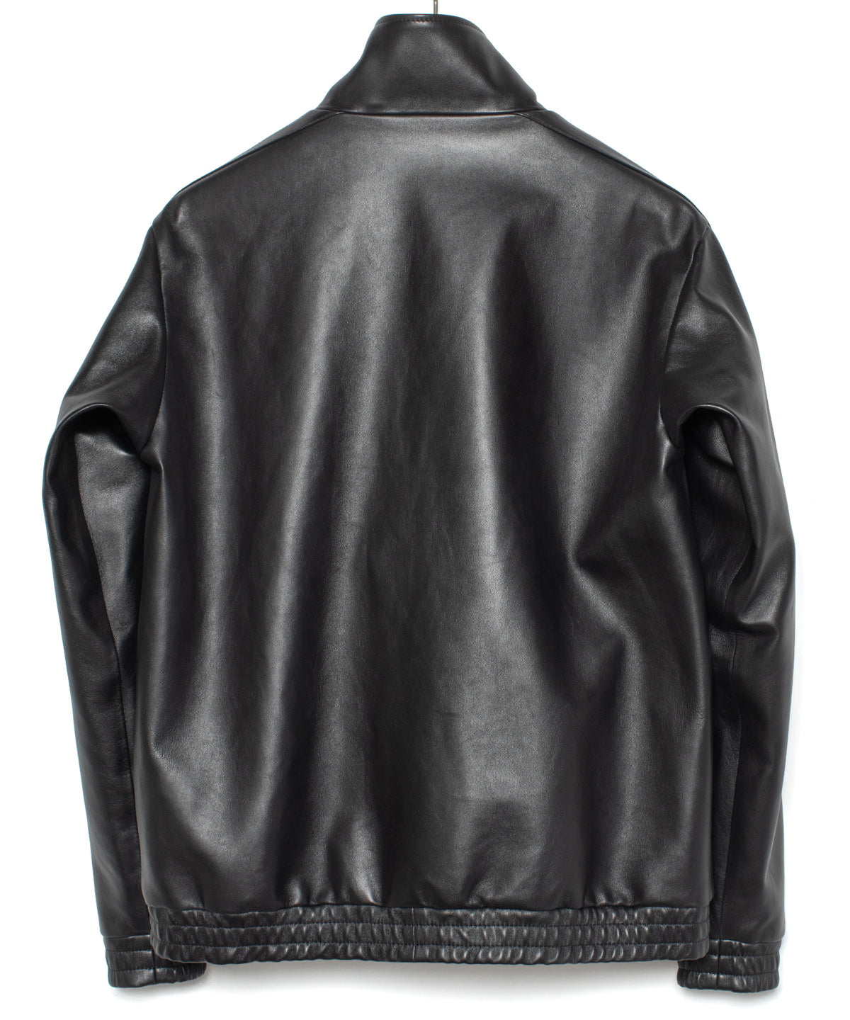 Spanish Entrefino Lamb Skin Track Jacket - Black