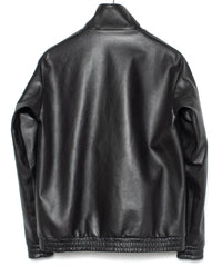 Spanish Entrefino Lamb Skin Track Jacket - Black