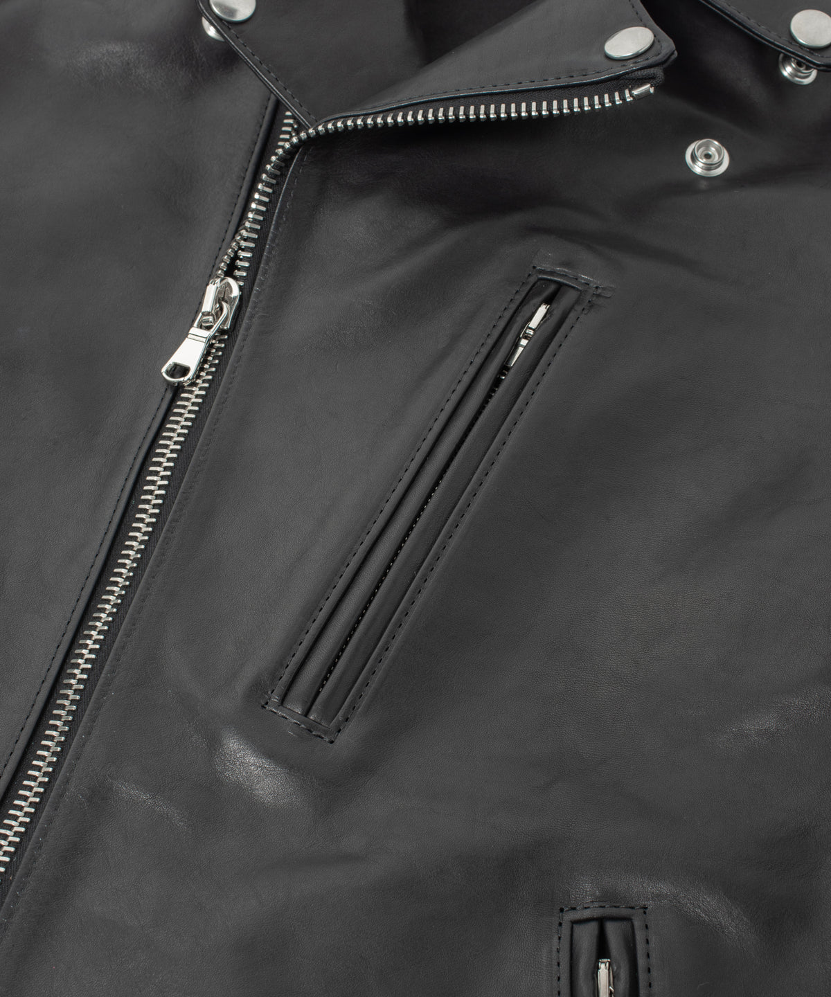 フルベジタブルタンニン鞣し イタリアン オイル ダブルショルダー KAI ダブルライダース  - BLACK