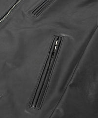 フルベジタブルタンニン鞣し イタリアン オイル ダブルショルダー KAI ダブルライダース  - BLACK