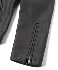 フルベジタブルタンニン鞣し イタリアン オイル ダブルショルダー KAI ダブルライダース  - BLACK