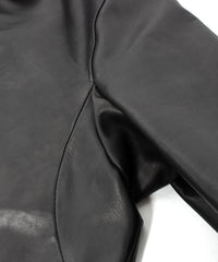 フルベジタブルタンニン鞣し イタリアン オイル ダブルショルダー KAI ダブルライダース  - BLACK