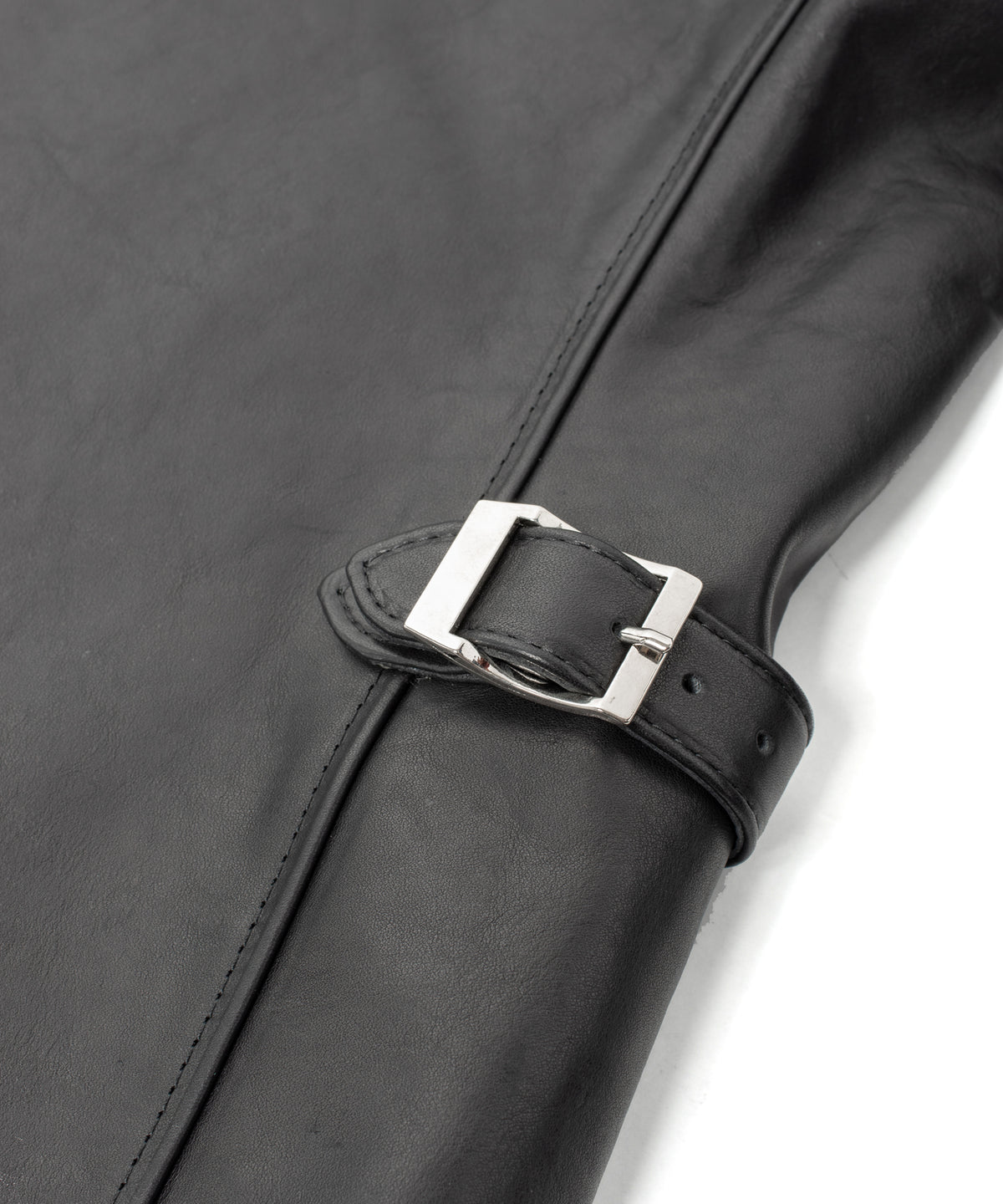 Full Vegetable Tanned Italian Oil Double Shoulder Steer Hide Sports Jacket - Black