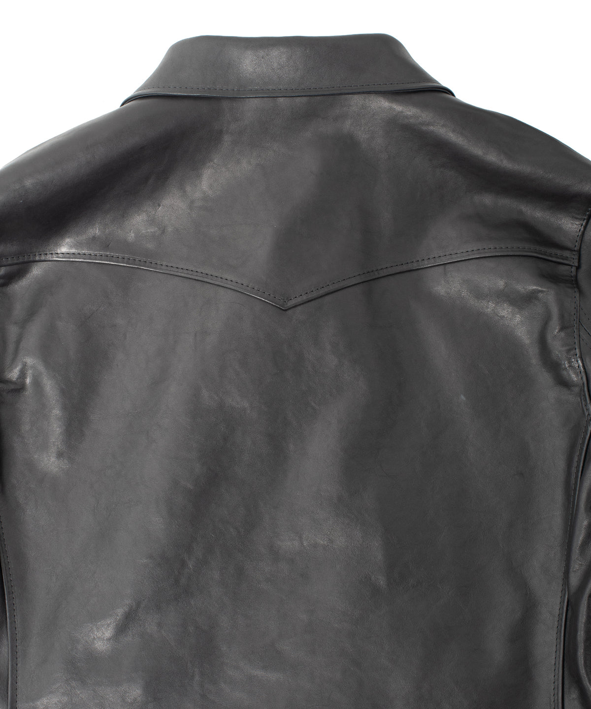 Full Vegetable Tanned Italian Oil Double Shoulder Steer Hide Sports Jacket - Black