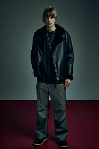 コットンポリ プレーン ウィーブ フィールドカーゴパンツ - GRAY