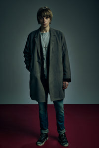 Sheepskin Suede BILL Sheepskin Suede Middle Coat - GRAIGE