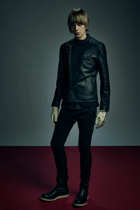 オイルカーフ RAW BURST セミダブルライダースジャケット - BLACK