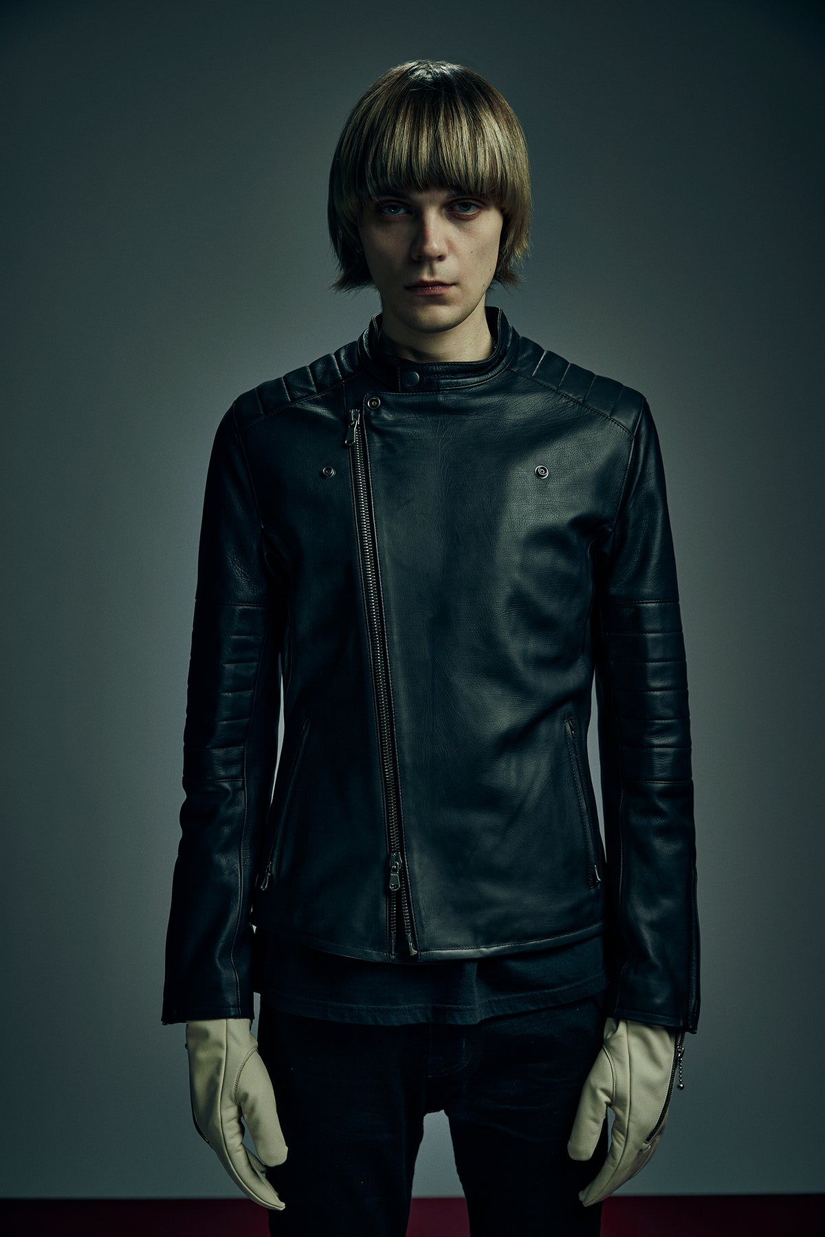 オイルカーフ RAW BURST セミダブルライダースジャケット - BLACK