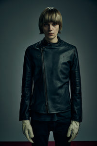 オイルカーフ RAW BURST セミダブルライダースジャケット - BLACK