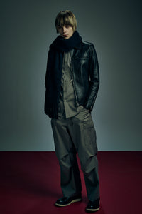 コットンポリ プレーン ウィーブ フィールドカーゴパンツ - GRAY