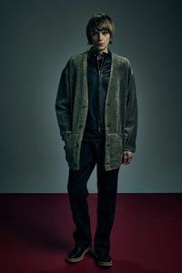 Cotton Acrylic Brushed Pile Midriff Cardigan - GRAIGE