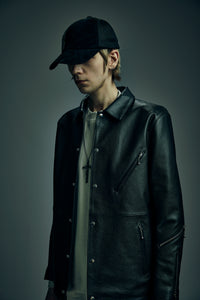 Load image into Gallery viewer, Chrome-tanned Embossed Shrunken Steer B.STAR Coach Jacket - BLACK