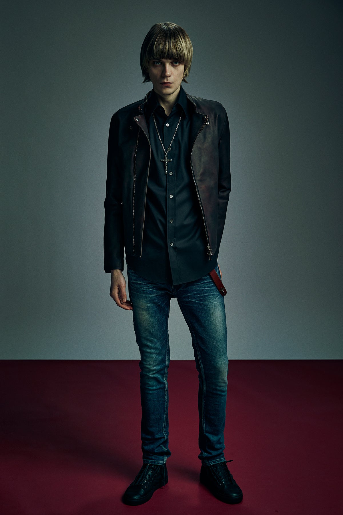 Cotton Poly Plain Weave L/S Shirt - BLACK